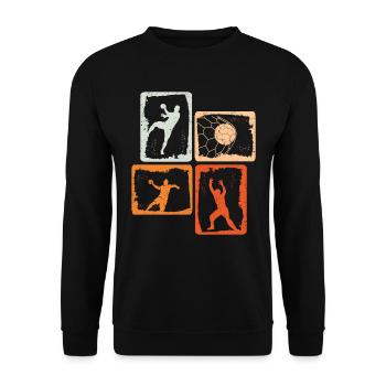 Handball players Handball players Children Handball players - Unisex Sweatshirt - black - Front - Alina (178cm) & Michal (187cm)