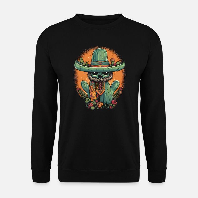 Crazy Cactus Western Figurine - Unisex Sweatshirt - black