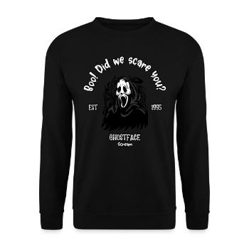 Boo! Did we scare you - Ghostface - Unisex Pullover - Schwarz - Vorne - Alina (178cm) & Michal (187cm)