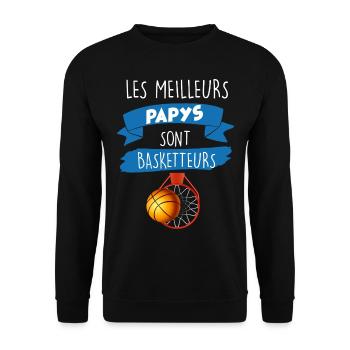 Les meilleurs papy sont basketteurs Cadeau Homme - Sweat-shirt Unisexe - noir - Devant - Alina (178cm) & Michal (187cm)