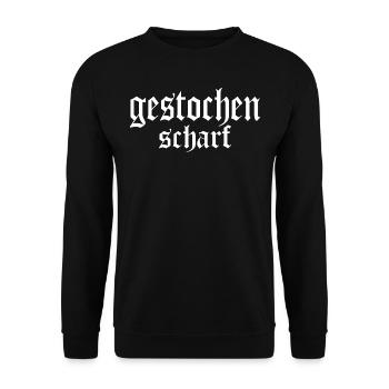 gestochen scharf tattoo Vintage grunge tätowierung - Unisex Pullover - Schwarz - Vorne - Alina (178cm) & Michal (187cm)