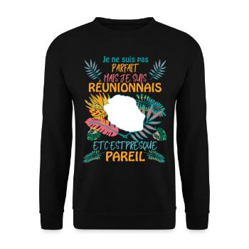 Homme Réunionnais Ile De La Réunion - Sweat-shirt Unisexe - noir - Devant - Alina (178cm) & Michal (187cm)