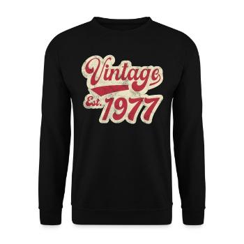 Vintage Est 1977 - Sweat-shirt Unisexe - noir - Devant - Alina (178cm) & Michal (187cm)