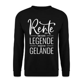 Rente 2026 Eine echte Legende verlässt das Gelände - Unisex Pullover - Schwarz - Vorne - Alina (178cm) & Michal (187cm)