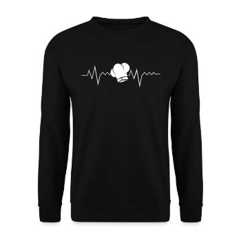 Cooking Heart Beat - Cook battre le cœur - Sweat-shirt Unisexe - noir - Devant - Alina (178cm) & Michal (187cm)
