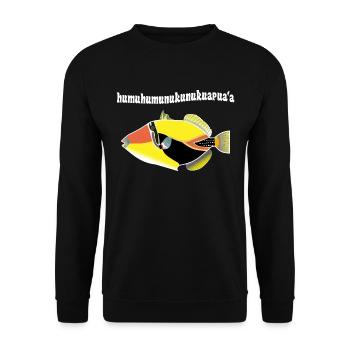 Hawaii fish triggerfish gift idea - Unisex Sweatshirt - black - Front - Alina (178cm) & Michal (187cm)