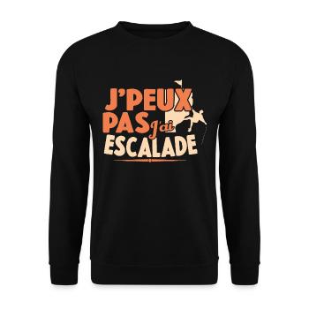 Je Peux Pas J'ai Escalade Cadeau Grimpeur Montagne - Sweat-shirt Unisexe - noir - Devant - Alina (178cm) & Michal (187cm)