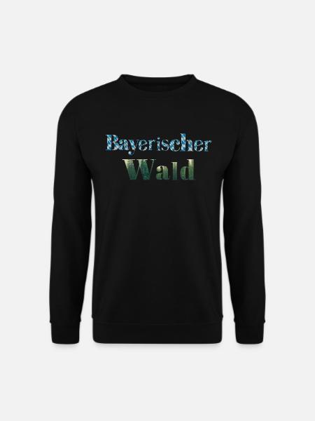 bayerischer Wald Schriftzug blau weiß und Wald - Unisex Pullover - Schwarz