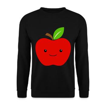 Apple Geschenk Obst Apfel - Unisex Pullover - Schwarz - Vorne - Alina (178cm) & Michal (187cm)
