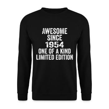 Awesome Since 1954 One Of A Kind 1954 Gift - Unisex Sweatshirt - black - Front - Alina (178cm) & Michal (187cm)