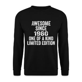 Awesome Since 1960 One Of A Kind 1960 Gift - Unisex Sweatshirt - black - Front - Alina (178cm) & Michal (187cm)