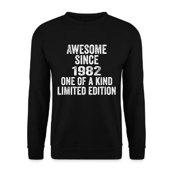 Awesome Since 1982 One Of A Kind 1982 Gift - Unisex Sweatshirt - black - Front - Alina (178cm) & Michal (187cm)