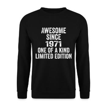 Awesome Since 1971 One Of A Kind 1971 Gift - Unisex Sweatshirt - black - Front - Alina (178cm) & Michal (187cm)