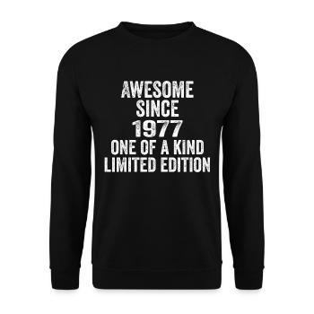 Awesome Since 1977 One Of A Kind 1977 Gift - Unisex Sweatshirt - black - Front - Alina (178cm) & Michal (187cm)