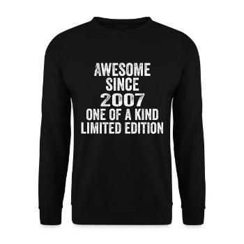 Awesome Since 2007 One Of A Kind 2007 Gift - Unisex Sweatshirt - black - Front - Alina (178cm) & Michal (187cm)