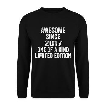 Awesome Since 2017 One Of A Kind 2017 Gift - Unisex Sweatshirt - black - Front - Alina (178cm) & Michal (187cm)