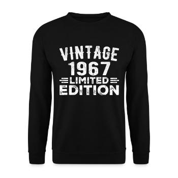 Baujahr 1967 Geburtsjahr Geburtstag 1967 vintage - Unisex Pullover - Schwarz - Vorne - Alina (178cm) & Michal (187cm)