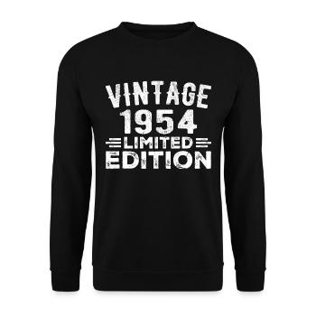 Year of birth 1954 Year of birth 1954 vintage - Unisex Sweatshirt - black - Front - Alina (178cm) & Michal (187cm)
