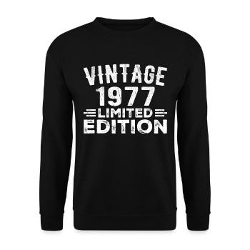 Année de naissance 1977 Année de naissance Millésime 1977 - Sweat-shirt Unisexe - noir - Devant - Alina (178cm) & Michal (187cm)