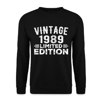 Année de naissance 1989 Année de naissance Millésime 1989 - Sweat-shirt Unisexe - noir - Devant - Alina (178cm) & Michal (187cm)