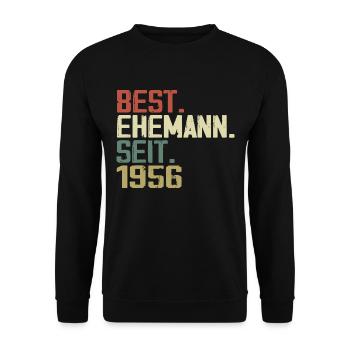 Best Ehemann Seit 1956 Geburtstagsgeschenk 1956 - Unisex Pullover - Schwarz - Vorne - Alina (178cm) & Michal (187cm)