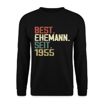 Best Ehemann Seit 1955 Geburtstagsgeschenk 1955 - Unisex Pullover - Schwarz - Vorne - Alina (178cm) & Michal (187cm)