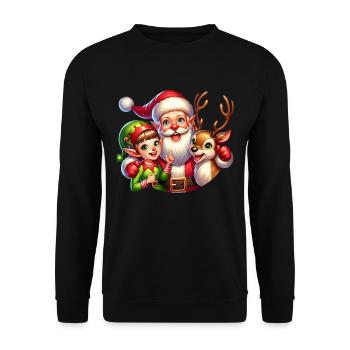 Santa Claus Christmas - Unisex Sweatshirt - black - Front - Alina (178cm) & Michal (187cm)