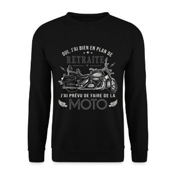 motard retaité cadeau humour motard moto retraite - Sweat-shirt Unisexe - noir - Devant - Alina (178cm) & Michal (187cm)