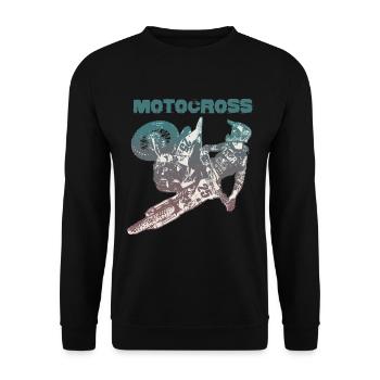 Motocross moto cross biker - Sweat-shirt Unisexe - noir - Devant - Alina (178cm) & Michal (187cm)
