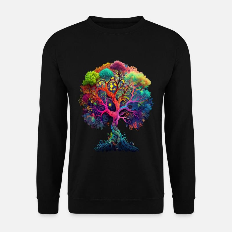 Baum des Lebens Keltisch Nordisch Naturschutz Wald - Unisex Pullover - Schwarz