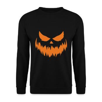 Jack O Lantern Scary Carved Pumpkin Face Halloween - Unisex Sweatshirt - black - Front - Alina (178cm) & Michal (187cm)