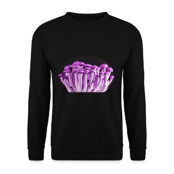 Purple Mushrooms - Unisex Sweatshirt - black - Front - Alina (178cm) & Michal (187cm)