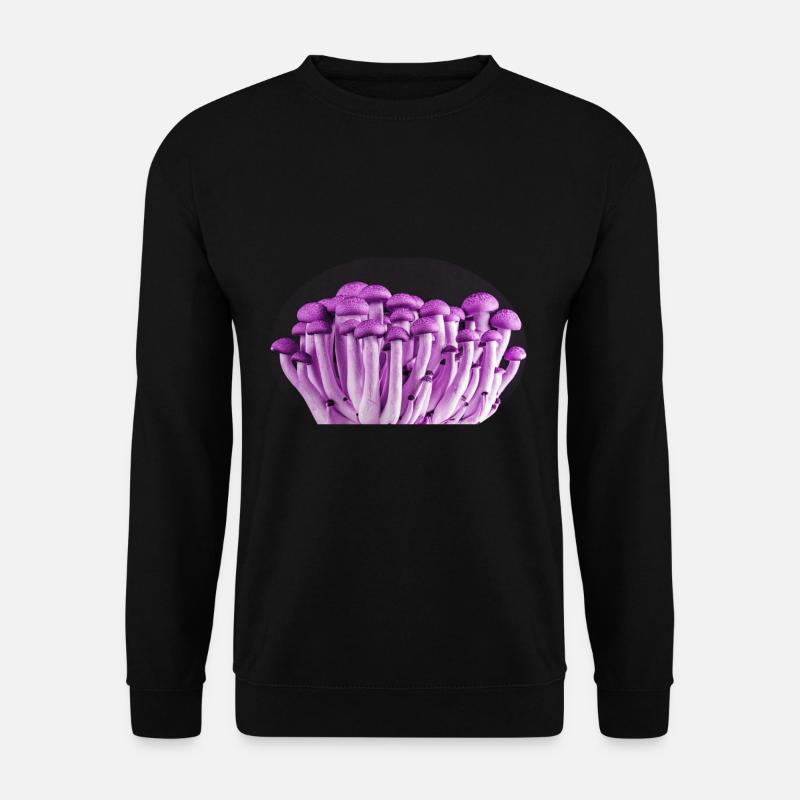 Lila Mushrooms - Unisex Pullover - Schwarz