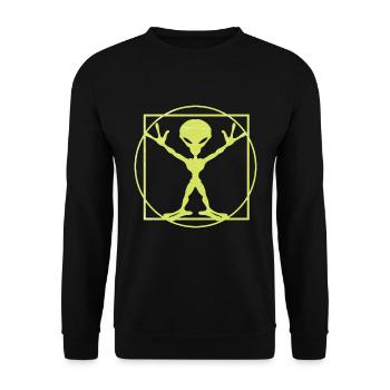 Alien Painting Shirt Motif! Great idea for nerds! - Unisex Sweatshirt - black - Front - Alina (178cm) & Michal (187cm)