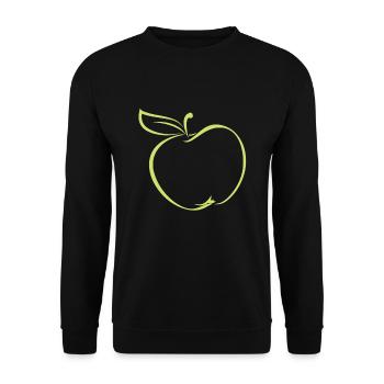 APPLE MOTIF - Unisex Sweatshirt - black - Front - Alina (178cm) & Michal (187cm)