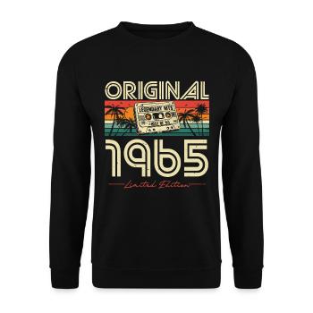 Original 1965 Vintage Jahrgang Retro Geburtstag - Unisex Pullover - Schwarz - Vorne - Alina (178cm) & Michal (187cm)