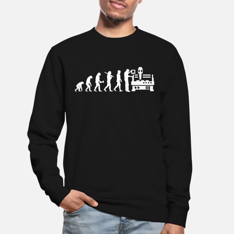 Cutting Machine Operator Lathe Milling Cutter Evolution Unisex Sweatshirt