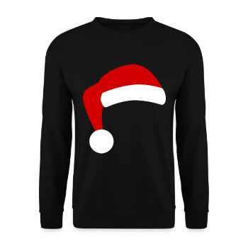 Nikolaus Weihnachtsmann Zipfel Mütze Santa - Unisex Pullover - Schwarz - Vorne - Alina (178cm) & Michal (187cm)