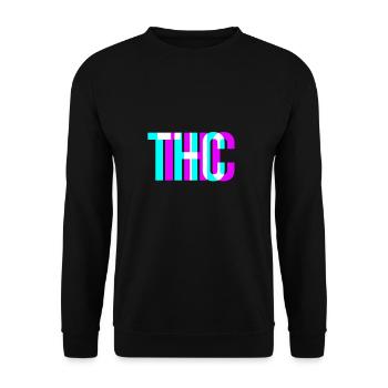 THC 3D Motiv Weed Kiffer Stoner Cannabis Geschenk - Unisex Pullover - Schwarz - Vorne - Alina (178cm) & Michal (187cm)