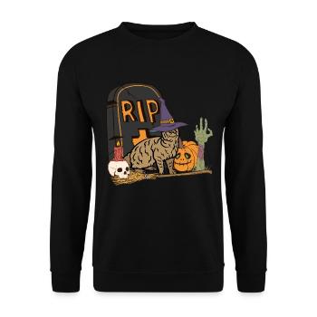 Cute and creepy Pixiebob Cat Halloween - Unisex Sweatshirt - black - Front - Alina (178cm) & Michal (187cm)