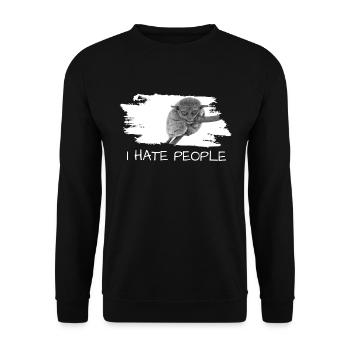 Tarsier i hate people - Unisex Pullover - Schwarz - Vorne - Alina (178cm) & Michal (187cm)