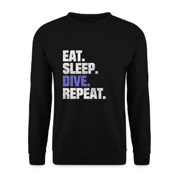 EAT SLEEP DIVE REPEAT DIVING DIVERS SCUBA DIVING - Sweat-shirt Unisexe - noir - Devant - Alina (178cm) & Michal (187cm)