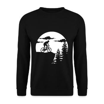 Fahrrad Natur Mountainbiker Rennradfahrer Shirt - Unisex Pullover - Schwarz - Vorne - Alina (178cm) & Michal (187cm)