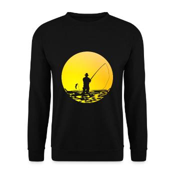 Pêcheur T-shirt pêcheur cadeau pêcheur pêcheur - Sweat-shirt Unisexe - noir - Devant - Alina (178cm) & Michal (187cm)