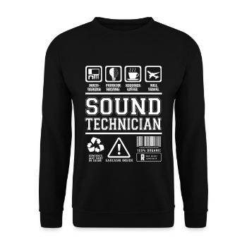 Sound engineer sayings T-shirt gift sound engineer - Unisex Sweatshirt - black - Front - Alina (178cm) & Michal (187cm)
