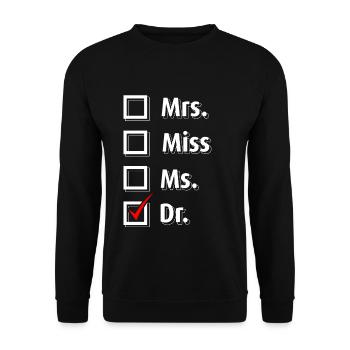 Graduation Graduation Doctor Titre T-Shirt Cadeau - Sweat-shirt Unisexe - noir - Devant - Alina (178cm) & Michal (187cm)