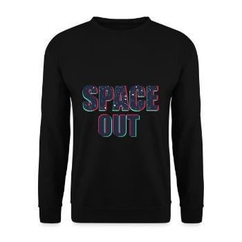 Space Out T-Shirt Geschenk Alien Universum - Unisex Pullover - Schwarz - Vorne - Alina (178cm) & Michal (187cm)