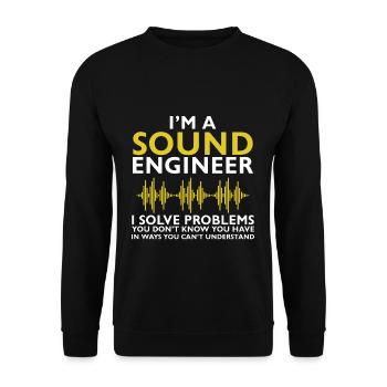 Techniciens du son Proverbes T-shirt cadeau ingénieur du son - Sweat-shirt Unisexe - noir - Devant - Alina (178cm) & Michal (187cm)
