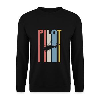 Helikopter T-Shirt Geschenk Hubschrauber - Unisex Pullover - Schwarz - Vorne - Alina (178cm) & Michal (187cm)
