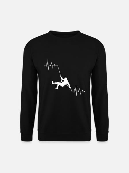 Herzschlag Herzlinie Herzfrequenz Kletterer Shirt - Unisex Pullover - Schwarz